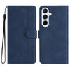For Samsung Galaxy A56 5G Heart Pattern Skin Feel Leather Phone Case(Royal Blue)