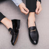 British Style Pointed Shoes Versatile Casual Shoes Slip-on Men Shoes, Size:38(Black)