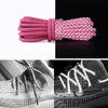 Reflective Shoe laces Round Sneakers ShoeLaces Kids Adult Outdoor Sports Shoelaces, Length:140cm(Rose Red)