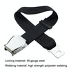 Two Point Aircraft Buckle Adjustable Seat Belt Extended Band(Black)