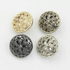 Gold 100 PCS Hollow Flower Shape Metal Button Clothing Accessories, Diameter:18mm