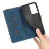 For Samsung Galaxy S21 Ultra 5G Grid Stitching Leather Phone Case with Lanyard(Blue)
