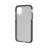 For iPhone 11 Grid Pattern Shockproof Transparent TPU Protective Case(Black)