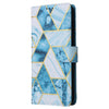 For Samsung Galaxy A35 5G Marble Bronzing Stitching Leather Phone Case(Blue)