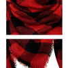 Checkered Pattern Autumn & Winter Ladies Cashmere Scarf, Size:140 x 140cm(Red Black)