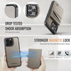 For iPhone 15 Pro AutSpace A12 MagSafe Magnetic RFID Card Bag Phone Case(Khaki)