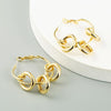 1 Pair Knotted Circle Earrings Female Alloy S925 Silver Needle Earrings Exaggerated Gold Earrings