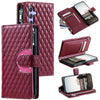 For Samsung Galaxy A36 Glitter Lattice Zipper Wallet Leather Phone Case(Wine Red)