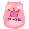 Pink Princess Crown Dog Vest, XS - Breathable Summer Puppy Clothes