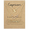 3 In 1 12 Zodiac Signs Necklace Set Retro Alphabet Symbols With Diamonds Jewelry Set, Style: Capricorn Golden
