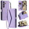 For Samsung Galaxy A36 Wallet Multi-card Slot Leather Phone Case with Lanyard(Purple)
