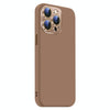 For iPhone 15 Pro Nano Lens Cover Liquid Silicone Phone Case(Desert Gold)