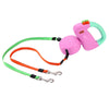 Double Dog Retractable Lead, 3m, Pink