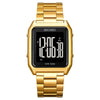SKMEI 1879 Square Large Screen Men Steel Belt Multi-function EL Luminous Watch, Color: Gold