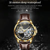 OLEVS 6661 Men Fashion Luminous Waterproof Mechanical Watch(Black + Gold)
