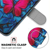For Alcatel 1L (2021) Coloured Drawing Cross Texture Horizontal Flip PU Leather Case with Holder & Card Slots & Wallet & Lanyard(Blue Red Butterfly)