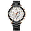 FNGEEN 5225 Multifunctional Waterproof Quartz Watch, Color: Black Steel Black Circle White Surface