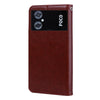 For Xiaomi Poco M4 5G/Poco M5/Redmi Note 11R Rose Embossed Flip PU Leather Phone Case(Brown)