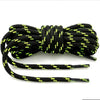 2 Pairs Round High Density Weaving Shoe Laces Outdoor Hiking Slip Rope Sneakers Boot Shoelace, Length:100cm(Black-Fluorescent Green)