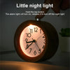 Solid Wood Silent Snooze Alarm Clock with Pointer(Round Dark)