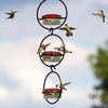 Red Metal Hanging Bird Feeder for Garden, Outdoor, Patio