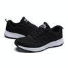 Mesh Breathable Flat Sneakers Running Shoes Casual Shoes for Women, Size:38(Black)