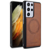 For Samsung Galaxy S21 Ultra 5G LC.IMEEKE Magsafe Phone Case(Brown)