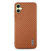 For Samsung Galaxy A06 4G AZNS Electroplated Edge Carbon Fiber Texture Phone Case(Brown)