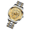 FNGEEN 4088 Men Hollow Quartz Watch Student Waterproof Luminous Watch(Gold And Gold Surface)