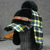 Winter Outdoor Warm Lattice Bomber Hat for Women, Hat Size:M56-58cm(Lemon Yellow)