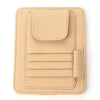 Multi-functional Auto Car Sun Visor Sunglass Holder Card Bill Ticket Storage Holder Pouch Bag(Khaki)