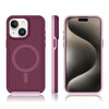 For iPhone 14 Plus Shockproof MagSafe Armor PC Hybrid TPU Phone Case(Wine Red+Light Pink)
