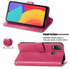 For Alcatel 1L 2021 Four-leaf Clasp Embossed Buckle Mobile Phone Protection Leather Case with Lanyard & Card Slot & Wallet & Bracket Function(Magenta)