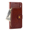 For alcatel 1B 2022 Zipper Bag Leather Phone Case(Brown)