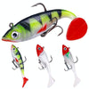 5pcs /Pack HENGJIA SO071 T-Tail Lead Fishing Lure Lua Fishing Soft Bait, Size: 8.5cm 10.6g(Green)