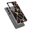 For Samsung Galaxy S25 Ultra 5G Splicing Marble Flower IMD TPU Phone Case(Black Flower)