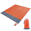 Polyester Waterproof Plaid Cloth Pocket Picnic Mat Outdoor Camping Beach Mat, Size: 2.1 x 2m(Orange + Gray)