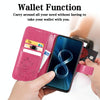 For Asus Zenfone 8 ZS590KS Four-leaf Clasp Embossed Buckle Mobile Phone Protection Leather Case with Lanyard & Card Slot & Wallet & Bracket Function(Magenta)