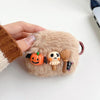For AirPods Pro 2 / Pro Christmas Series Plush Earphone Protective Soft Case(Brown Pumpkin)