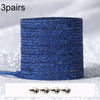 3pairs Elastic No Tie Shoelaces Metal Lock Dazzling Color Laces 100cm(Dark Blue)