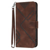 For Xiaomi Redmi K70 Line Pattern Skin Feel Leather Phone Case(Coffee)