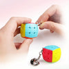 2 PCS Mini Keychain Magic Cube Decompression Toy Third-order Keychain Flat Version