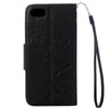 For  iPhone 8 & 7   Pressed Flowers Butterfly Pattern Horizontal Flip Leather Case with Holder & Card Slots & Wallet(Black)