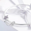 S925 Sterling Silver Beautiful Flowers DIY Bracelet Accessories, Color:Silver