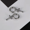 OPK GE934 1pair Personalized Stainless Steel Cross Earrings