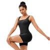 Sports Tight Hip-Lifting Yoga Bodysuit With Chest Pad, Size: M(Black)