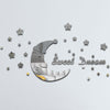 32pcs /Set Acrylic SweetDream Mirror Stereo Wall Stickers Home Decoration Soft Mirror(Silver)