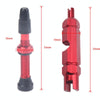 A5592 2 PCS 40mm Red French Tubeless Valve Core with Red Disassembly Tool for Road Bike