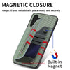 For Samsung Galaxy S25+ 5G Carbon Fiber Horizontal Flip Zipper Wallet Phone Case(Khaki)