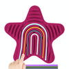 Stars Silicone Sensory Activity Board Children Puzzle Stress Relief Toys(Rose Red)